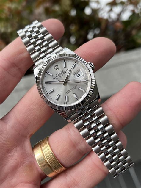 rolex datejust silver dial replica|rolex datejust 36 thickness.